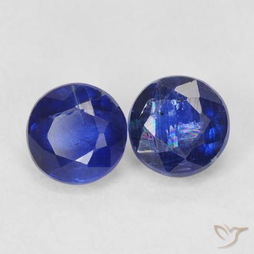 0.96ctw Natural Dark Blue Kyanite, Round, VS-SI