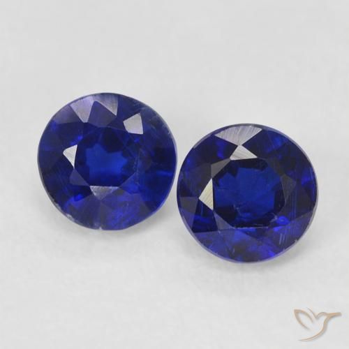 0.90ctw Natural Deep Blue Kyanite, Round, VS-SI