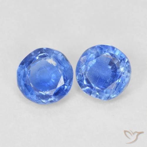 0.74 ctw Blue Kyanite Stones, Natural Kyanite in Round Facet Shape for Sale