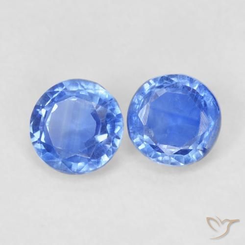 0.67 ctw Blue Kyanite Stones, Natural Kyanite in Round Facet Shape for Sale