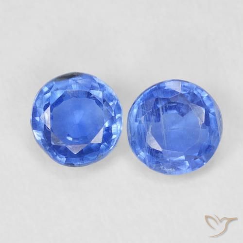 0.73ctw Natural Medium Navy Blue Kyanite, Round, VS-SI