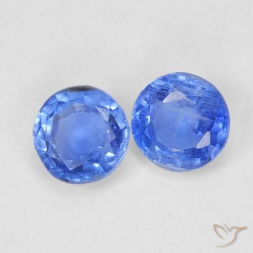 0.73 ctw Blue Kyanite Stones, Natural Kyanite in Round Facet Shape for Sale