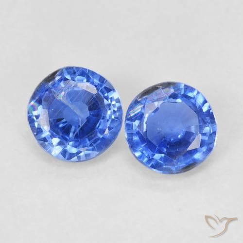 0.71ctw Natural Medium Navy Blue Kyanite, Round, VS-SI
