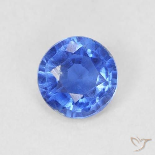 0.31ct Natural Deep Azure Blue Kyanite, Round, VS-SI