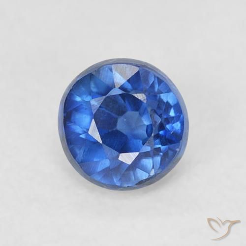 0.48ct Natural Deep Blue Kyanite, Round, VS-SI