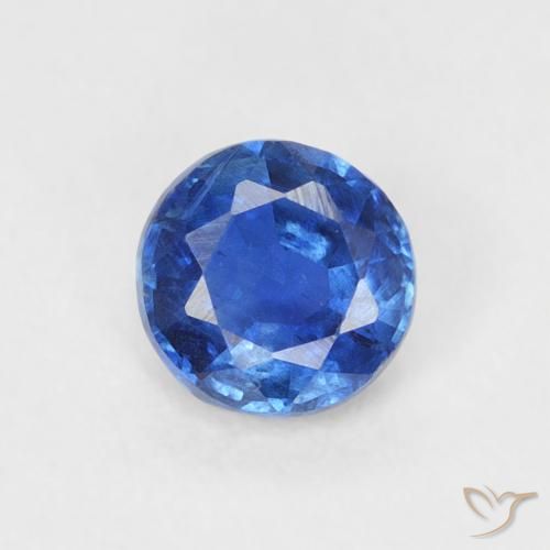 0.32ct Natural Light Navy Blue Kyanite, Round, SI