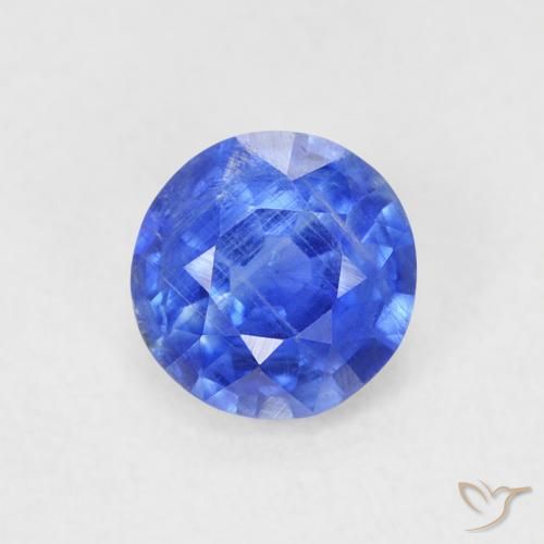 0.63ct Natural Deep Azure Blue Kyanite, Round, SI