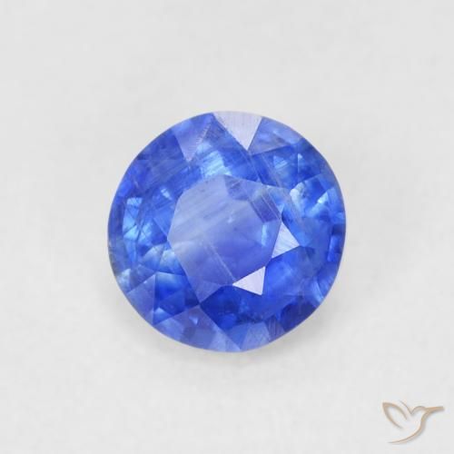 0.63 ct Blue Kyanite Stone, Natural Kyanite in Round Facet Shape for Sale