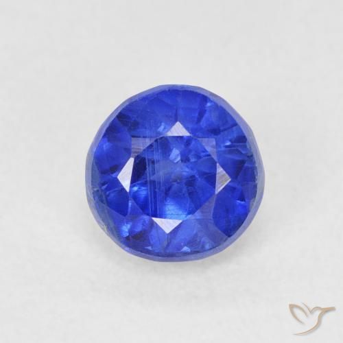 0.86ct Natural Deep Azure Blue Kyanite, Round, SI