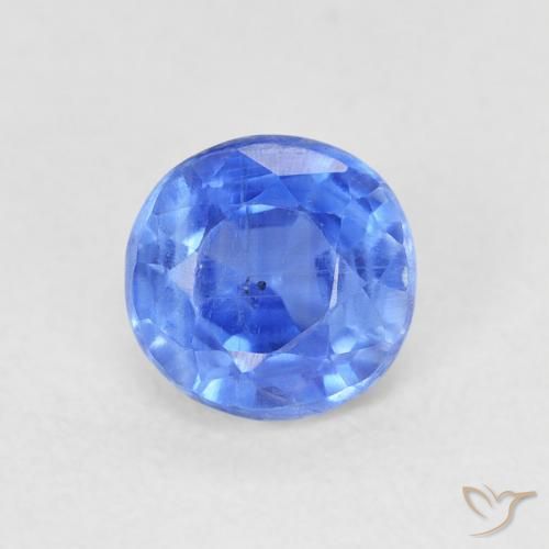 0.77ct Natural Deep Azure Blue Kyanite, Round, SI