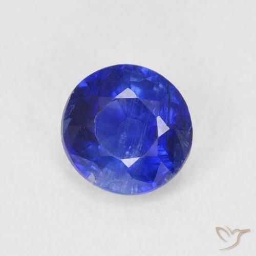 0.66ct Natural Deep Blue Kyanite, Round, SI
