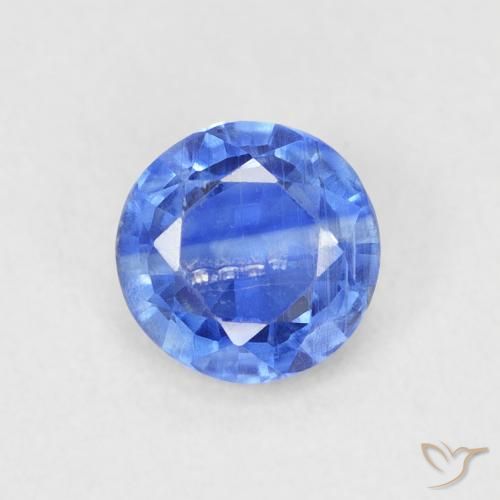 0.70ct Natural Deep Azure Blue Kyanite, Round, SI