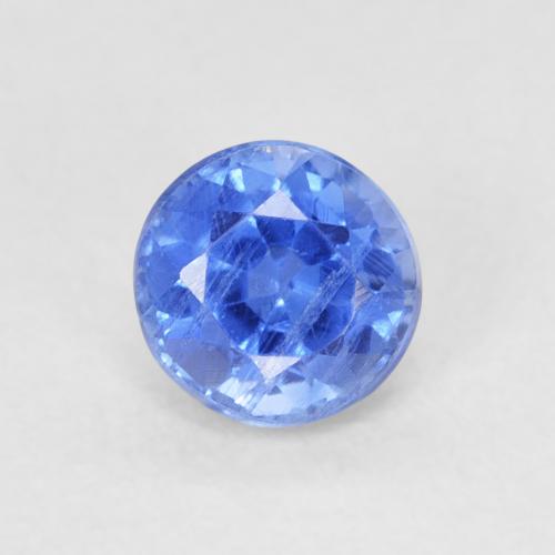 0.71ct Natural Deep Azure Blue Kyanite, Round, SI, Photo A