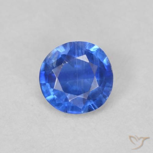 0.31ct Natural Deep Azure Blue Kyanite, Round, VS-SI