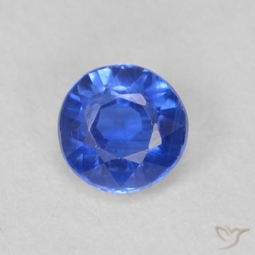 0.44ct Natural Deep Azure Blue Kyanite, Round, VS-SI