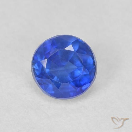 0.45ct Natural Deep Azure Blue Kyanite, Round, VS-SI