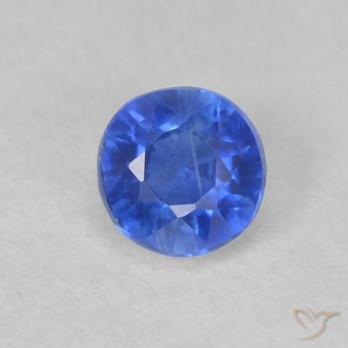 0.46ct Natural Deep Azure Blue Kyanite, Round, VS-SI
