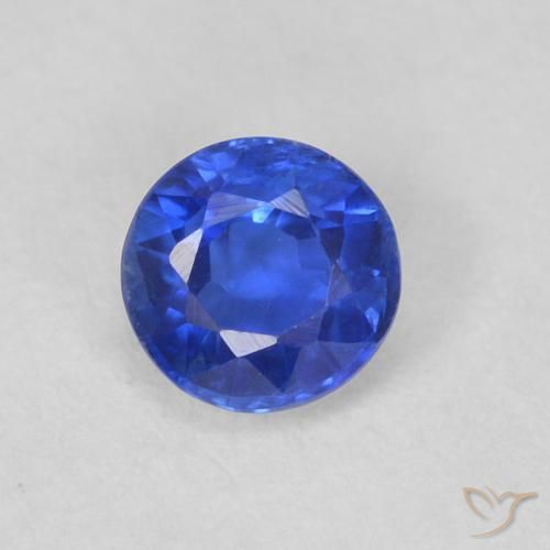 0.43ct Natural Deep Azure Blue Kyanite, Round, VS-SI
