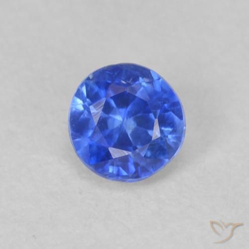 0.40ct Natural Deep Azure Blue Kyanite, Round, VS-SI