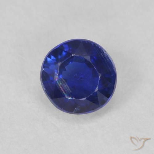 0.45ct Natural Very Deep Blue Kyanite, Round, VS-SI