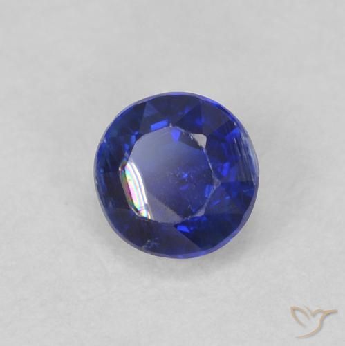 0.45 ct Blue Kyanite Stone, Natural Kyanite in Round Facet Shape for Sale