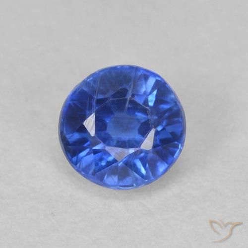 0.47ct Natural Deep Azure Blue Kyanite, Round, VS-SI