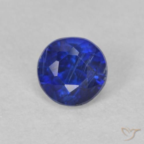 0.47ct Natural Intense Navy Blue Kyanite, Round, SI