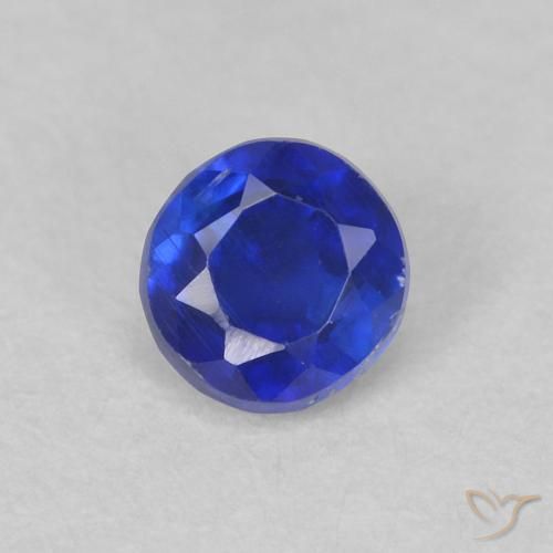 0.40ct Natural Intense Navy Blue Kyanite, Round, VS-SI