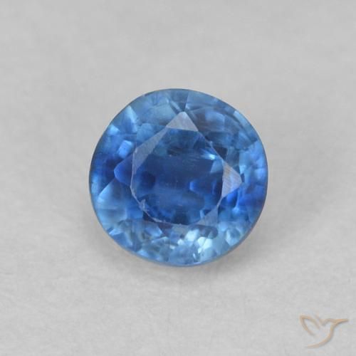 0.46ct Natural Light Navy Blue Kyanite, Round, VS-SI