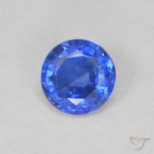 0.35ct Natural Deep Azure Blue Kyanite, Round, VS-SI
