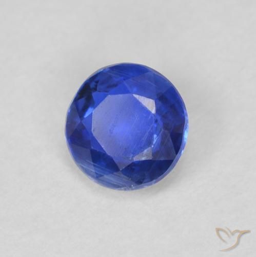 0.38 ct Blue Kyanite Stone, Natural Kyanite in Round Facet Shape for Sale