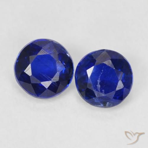 0.78ctw Natural Royal Blue Kyanite, Round, VS-SI
