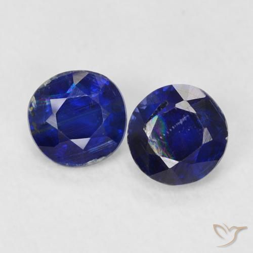0.68ctw Natural Royal Blue Kyanite, Round, VS-SI
