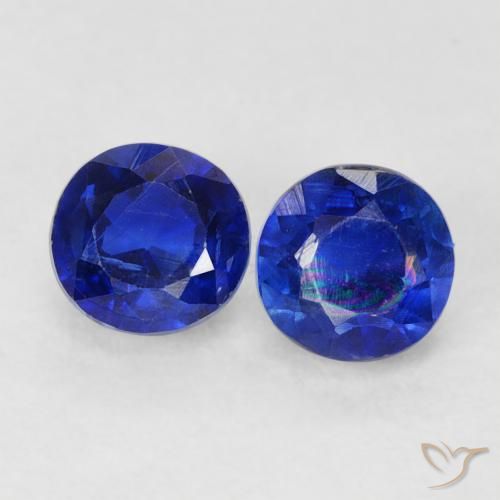 0.98ctw Natural Royal Blue Kyanite, Round, VS-SI
