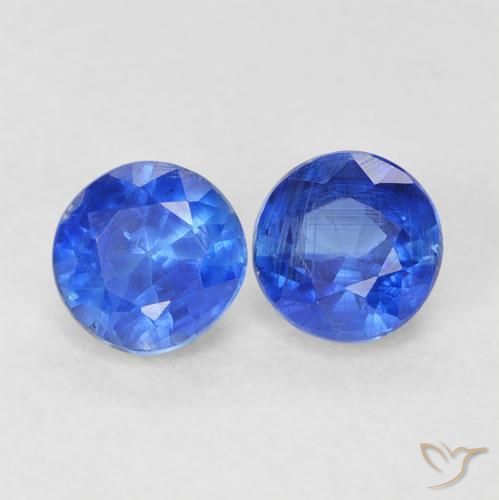 0.90 ctw Blue Kyanite Stones, Natural Kyanite in Round Facet Shape for Sale