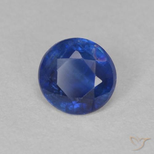 0.52 ct Blue Kyanite Stone, Natural Kyanite in Round Facet Shape for Sale