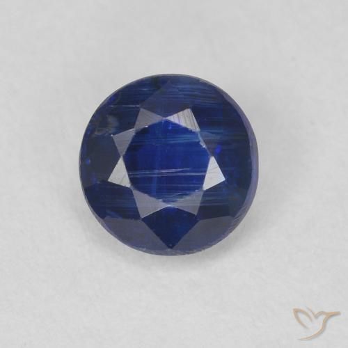 0.71ct Natural Navy Blue Kyanite, Round, SI
