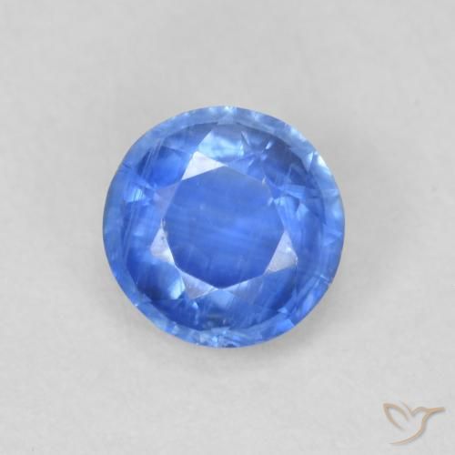 0.74ct Natural Light Navy Blue Kyanite, Round, SI