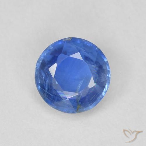 0.60ct Natural Light Navy Blue Kyanite, Round, SI