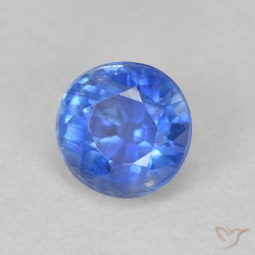 0.73 ct Blue Kyanite Stone, Natural Kyanite in Round Facet Shape for Sale