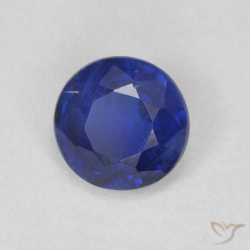 0.64ct Natural Deep Blue Kyanite, Round, SI