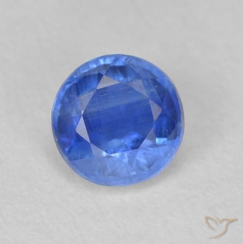 0.67ct Natural Light Navy Blue Kyanite, Round, SI