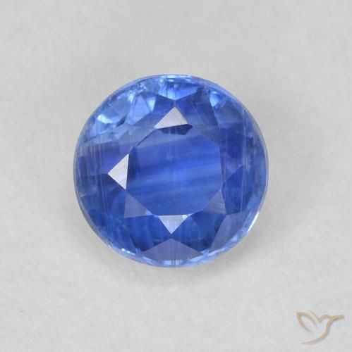 0.74ct Natural Light Navy Blue Kyanite, Round, SI