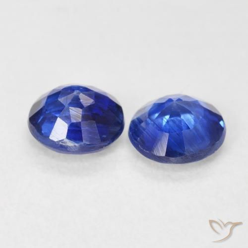 Kyanite Gemstones in 5 mm (calibrated) Size for Sale, Kyanite Stones in Deep Azure Blue Color