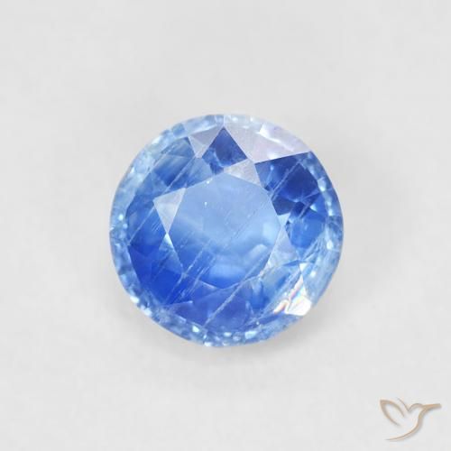 0.68ct Natural Medium Blue Kyanite, Round, SI