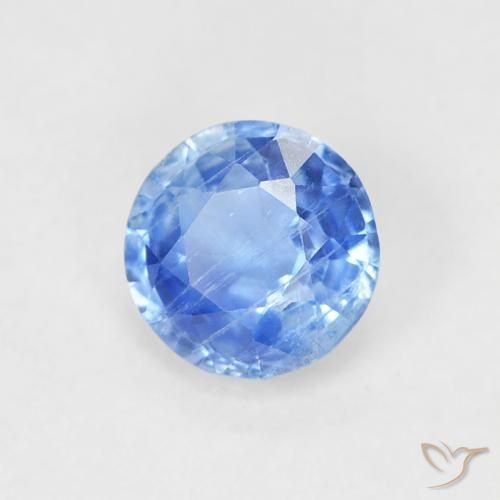 0.68 ct Blue Kyanite Stone, Natural Kyanite in Round Facet Shape for Sale