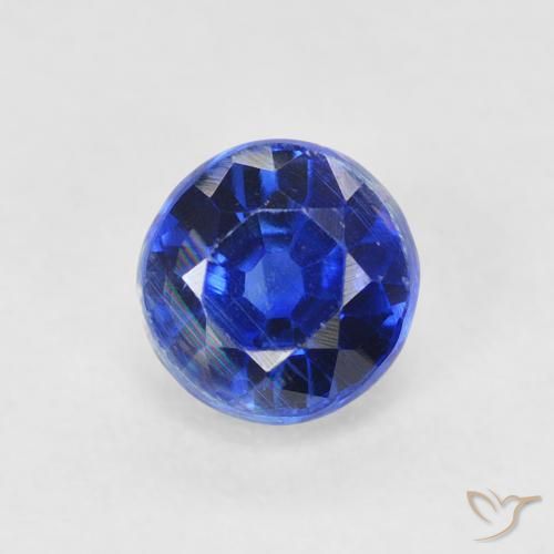 0.82ct Natural Deep Blue Kyanite, Round, SI
