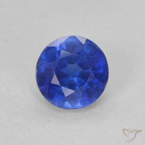 0.38ct Natural Deep Azure Blue Kyanite, Round, VS-SI