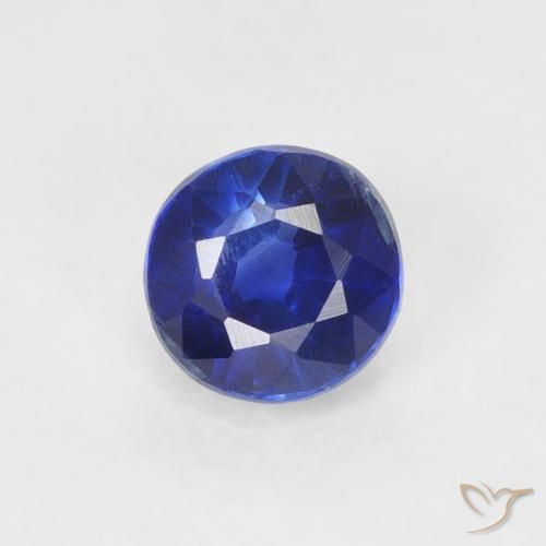 0.45ct Natural Intense Navy Blue Kyanite, Round, VS-SI