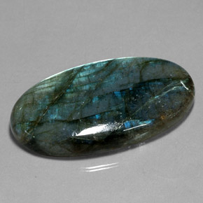 47.29 ct Multicolor Labradorite Gemstone, Labradorite Gem in Oval Cabochon Shape for Sale.